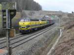 SNCB-Loks 5503 und 5533 haben soeben mit einem gemischten Gterzug am Haken die neu erbaute Brcke in Gemmenich/Nouvelaer passiert und fahren Richtung Aachen-West. Aufgenommen am 24/01/2009.