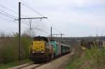 Die 7840 am 28.04.2012 mit der 2810 und der 5166 in Gare de Eupen.