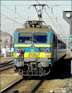 E-Lok 2131 fhrt am 17.02.08 in den Bahnhof Bruxelles Nord ein.