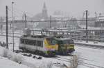 Bahnhof Welkenraedt heute im dichten Schneetreiben.