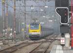 IC Ostende - Eupen rast durch Bhf Pepinster mit 1343 als Schublok. Aufgenommen am 05/04/2009.