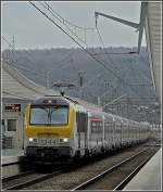 Ein nichtendenwollender IC A Eupen-Oostende erreicht den Bahnhof Lige Guillemins am 28.03.10 mit 6 minutiger Versptung.