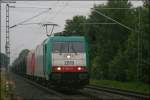 E186 211 (COBRA2819) mit Gz gen Aachen West als Umleiter an der ehem. Anrufschranke 6.6.2009