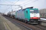 NMBS hle 2827 mit gemischtem Gterzug, Antwerpen-Luchtbal 14/03/2013

