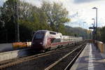 Der Thalys aus Paris(F)-Köln-Hbf kommt aus Richtung Aachen-West als Umleiter und fährt durch Kohlscheid und fährt in Richtung Herzogenrath,Rheydt.