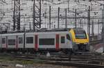 Einfahrt eines Siemens Desiro ML am 19.08.2016 in Brüssel Midi aus Richtung Süden.