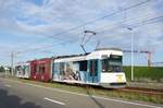 Straßenbahn (Tram) Belgien / Kusttram: BN / ACEC - Wagen 6006 von De Lijn, aufgenommen im Juni 2017 in Zeebrugge.