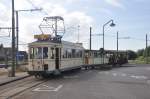 Triebwagen 9985 der NMVB, bei Oldtimerfahrt der TTO Noordzee, aufgenommen 16/08/2014 am Bahnhof De Panne