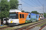 De Lijn Kusttram 6038 aufgenommen 06.08.2016 am Haltestelle De Haan aan Zee