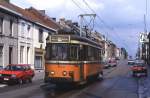 SNCV Tw 9183 kurz vor der Endstelle Trazegnies, 16.06.1987.