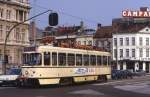 Antwerpen Tw 2152 in der Gemeentestraat am Fr.Roosevelt Plaats, 03.04.1988.