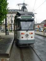 Hier steht eine Strassenbahn von DeLijn als Linie 4 nach Gravensteen am 8.9.