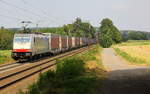 186 450-3 von Lineas/Railpool  kommt aus Richtung Aachen-West und fährt die Gemmenicher-Rampe hoch mit einem LKW-Zug aus Novara- Boschetto(I) nach  Zeebrugge-Vorming(B)  und fährt in