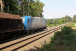 185 515-4 von Railtraxx fährt als Schubhilfe sie schiebt einem schweren gemischten Güterzug aus  Linz Voestalpine(A) nach Antwerpen Waaslandhaven(B) bis zum Gemmenicher-Tunnel.