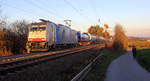 186 494-1 von Lineas/Railpool kommt aus Richtung Aachen-West mit viel Sand die Gemmenicher-Rampe hoch mit einem lagen Kesselzug aus Ludwigshafen-BASF nach Antwerpen-BASF(B) und fährt in Richtung