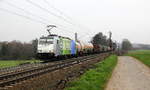 186 295-2 von Lineas/Railpool kommt aus Richtung Aachen-West und fährt die Gemmenicher-Rampe hoch mit einem gemischten Güterzug aus Köln-Gremberg(D) nach Antwerpen-Noord(B) und