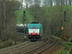 Mit leichtigkeit zieht am 30.03.2012 Cobra 186 207 (2815) einen leeren Kesselzug die Rampe von Aachen West zum Gemmenicher Tunnel nach Belgien hoch.