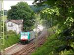 Hoppla ,da bockte das Zugpferd ganz schn als sie die letzte Kurve befuhr ,bevor es in den Gemmenicher Tunnel ging.