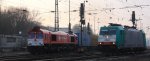 Die Class 66 DE6310  Griet  von Crossrail fhrt mit P&O Ferrymasters Containerzug aus Gallarate(I) nach Zeebrugge(B) bei der Ausfahrt von Aachen-West und fhrt in Richtung Montzen/Vise/Belgien, und