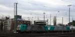 Die Cobra 2834 rangiert in Aachen-West. 
Aufgenommen vom Bahnsteig in Aachen-West bei Regenwolken am Nachmittag vom 28.2.2014.