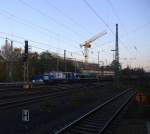 Die V206 und die Class 66 PB17 beide von der Rurtalbahn und kommen mit einem Kurzen Bleizug aus Antwerpen-Lillo(B) nach Stolberg-Hammer und fahren in Aachen-West ein.
Aufgenommen vom Bahnsteig in Aachen-West  bei schönem Novemberwetter am Nachmittag vom 21.11.2014.