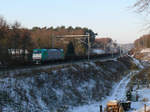 Von Aachen-West kommend zieht Cobra-Lok 2837 einen gemischten Güterzug durch den Gemmenicher Wald in Richtung Montzen. Aufnahme vom 19/12/2009.