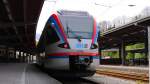 berchtesgadener-land-bahn-blb BLB Triebwagen ET 134 steht als S4 nach Freilassing im Bahnhof Berchtesgaden bereit