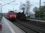 Doppelausfahrt am 15.Mai 2010 in Bergen/R�gen.W�hrend 91 134 mit ihren ...