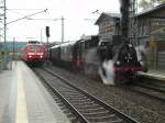 Während 91 134 in Bergen/Rügen bereits auf Ausfahrt wartete,hatte auf ... Während 91 134 in Bergen/Rügen bereits auf Ausfahrt wartete,hatte auf ...