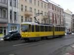 berlin Stra�enbahnlinie 61 nach Rahnsdorf Waldsch�nke an der Haltestelle K�penick Bahnhofstra�e/Seelenbinderstra�estra�e.(13.2.2010)