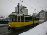 berlin Stra�enbahnlinie 67 nach Krankenhaus K�penick nahe der Haltestelle Sch�neweide Wilheminenhofstra�e/Edisonstra�e.(14.2.2010)