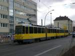 Stra�enbahnlinie 18 nach Hellersdorf Risaer Stra�e an der Haltestelle Betriebshof ...