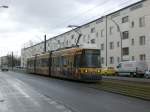 Stra�enbahnlinie 27 nach Wei�ensee Pasedagplatz nahe der Haltestelle Wei�ensee Buschallee.(14.3.2010) ...