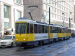 Stra�enbahnlinie M4 nach Falkenberg am S+U Bahnhof Alexanderplatz.(11.4.2010)  ...