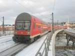 berlin-hauptbahnhof-lehrter-bahnhof Hier eine RB14 von Nauen nach Senftenberg, bei der Ausfahrt am 3.2.2010 aus Berlin Hbf.