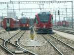 Die beiden Allegra Triebzüge ABe 8/12 Nr.3501 u.3505 im Depot ... Die beiden Allegra Triebzüge ABe 8/12 Nr.3501 u.3505 im Depot ...