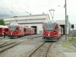 Aufstellung f�r die Taufzeremonie der Allegra Triebz�ge,von rechts 3501,3502 u.3503.Auch ...