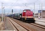 204 354 der MTEG bespannt am 14.03.10 einen leeren Autotransportzug ...