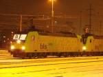 Re 485 019 im de Nacht ... Gbf. Brig, am ...