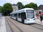 bochum-gelsenkirchener-strasenbahn-ag-bogestra Eine Variobahn der BOGESTRA steht am 29. Juni 2010 als Wagen der Linie 306 zum Bochumer Hauptbahnhof vor dem Wanne-Eickeler Hauptbahnhof.
