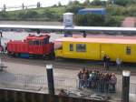 Lok Aurich der Borkumer Kleinbahn in die Hafen von Borkum ...