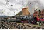 01 118 mit Ihrem DRG-Schnellzug 86065 (Koblenz-Trier); Ausfahrt Koblenz Hbf, ...