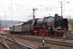 BR 01 01 118 mit einem Sonderzug in Koblenz L�tzel bei der Einfahrt am 03.04.2010