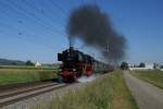BR 01 Kurz danach folgte dann die 01 202 mit kr�ftigen Auspuffschl�gen, da der Zug in Wohlen einen Zwischenhalt eingelegt hatte. (5.6.10)