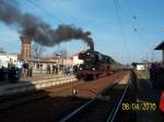 8.4.2010 Dampflok-Sonderzug Abschiedsfahrt 03 2204-0 in Hoyerswerda  ...
