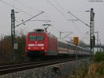 BR 101 mit Zugen 101 031-3 mit dem EC 101 (Hamburg-Altona-Chur) an der Bk Basheide 29.10.09
