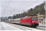 BR 101 mit Zugen DB 101.106 mit dem EN 491. Tullnerbach-Pressbaum, 17.1.2010.