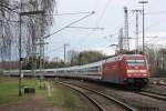101 015 mit dem IC245 in Lehrte (4.4.10).  ...
