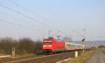 BR 101 mit Zugen DB 101 115-4 mit dem IC 118 von Salzburg Hbf nach M�nster (Westf) Hbf, bei Bingen-Gaulsheim; 23.03.2010