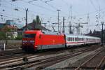 101 075 mit einem IC nach Stralsund am 21.5.10 in ...